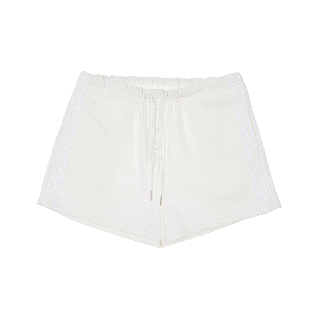 RS25UHP103WHT Rosefrantz Lace Track Shorts [White]