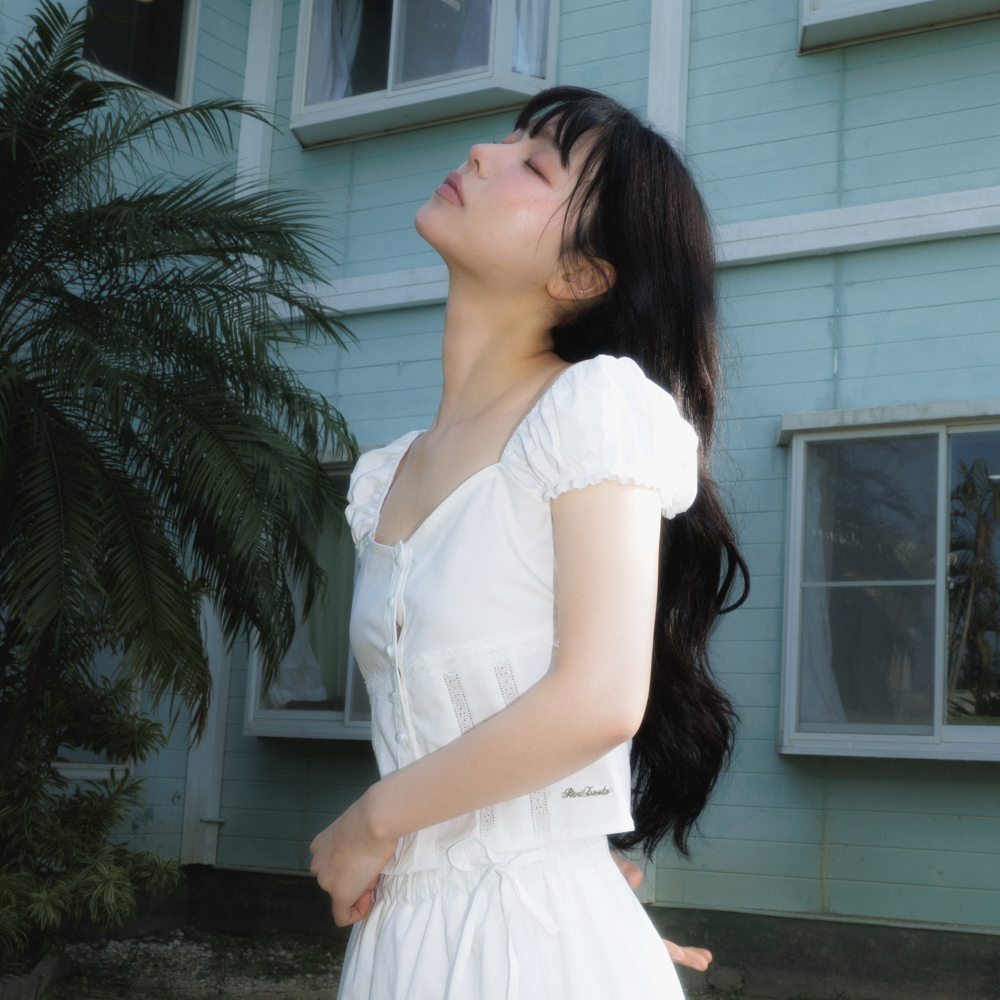 로제프란츠 레이스 셔링 크롭 블라우스 아이보리(Rosefrantz Lace Shirring Crop Blouse [Ivory]) - 6