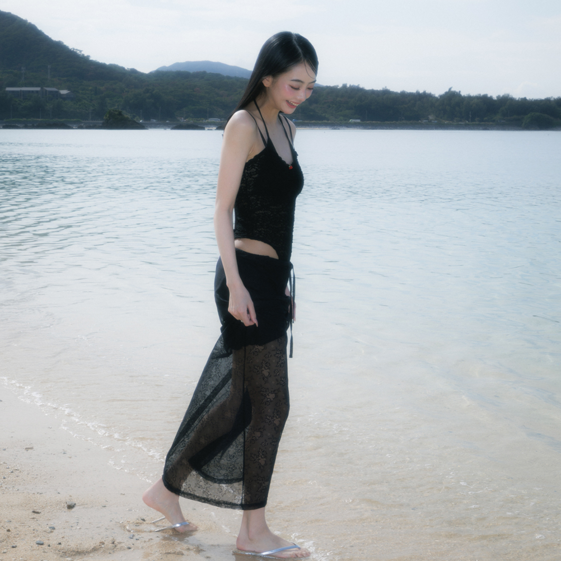 로제프란츠 레이스 로우라이즈 롱 스커트 블랙(Rosefrantz Lace Lowrise Long Skirt [Black]) - 6