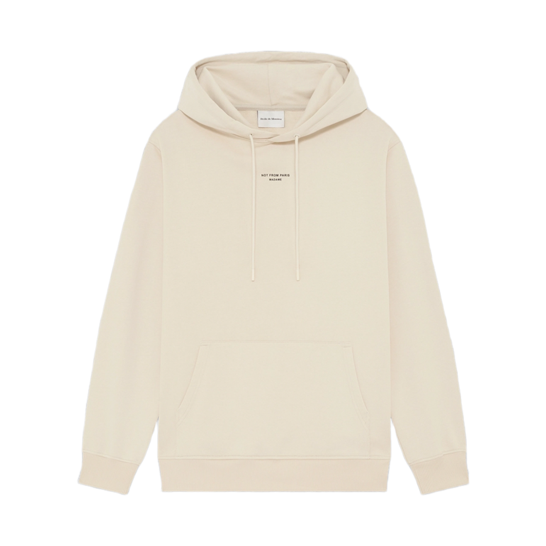 HO161-CO127-MT Drole de Monsieur Le Hoodie Slogan Classique Beige