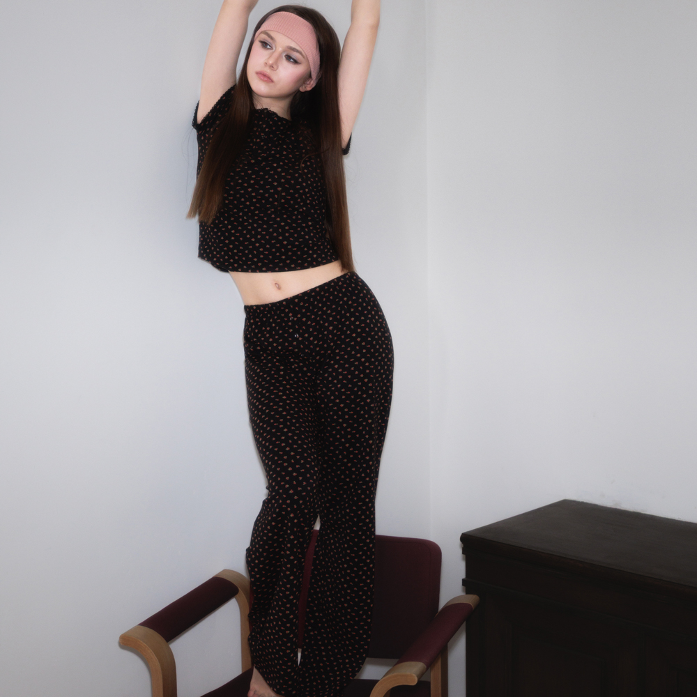 로제프란츠 로즈 앤 베리 라운지 팬츠 로즈 블랙(Rosefrantz Rose & Berry Lounge Pants [Rose Black]) - 6
