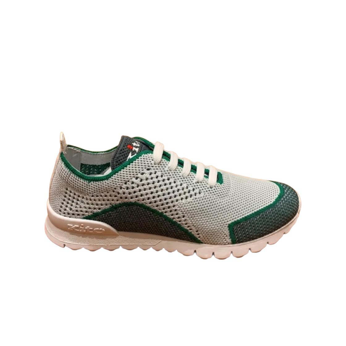 (W) 키톤 코튼 메쉬 스니커즈 화이트 그린((W) Kiton Cotton Mesh Sneakers White Green)