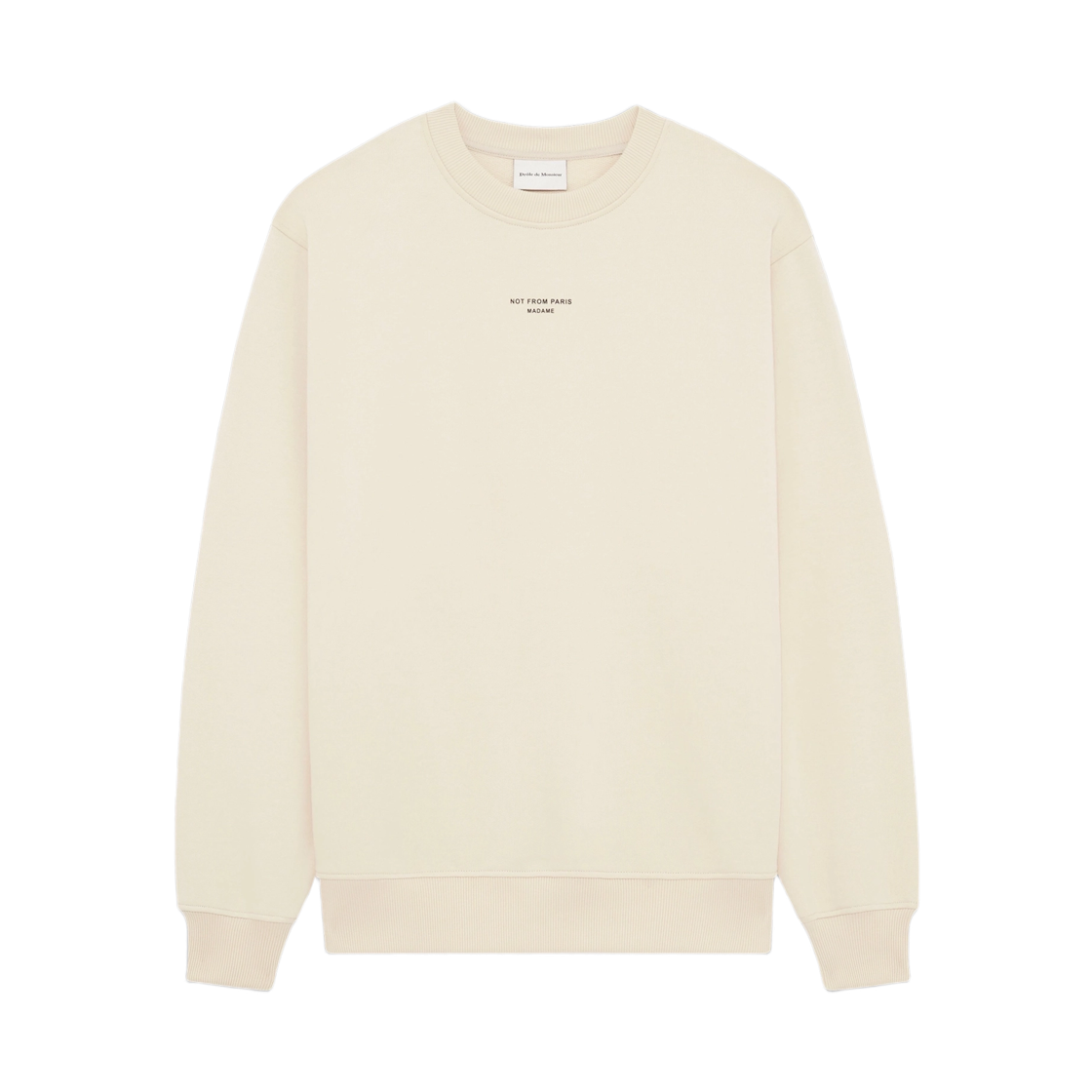 SW148-CO127-MT Drole de Monsieur Slogan Classique Le Sweatshirt Beige