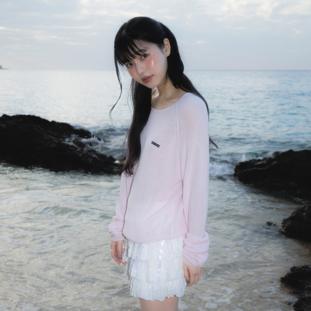 로제프란츠 보트넥 시스루 베이직 니트 핑크(Rosefrantz Boatneck Sheer Basic Knit [Pink]) - 5