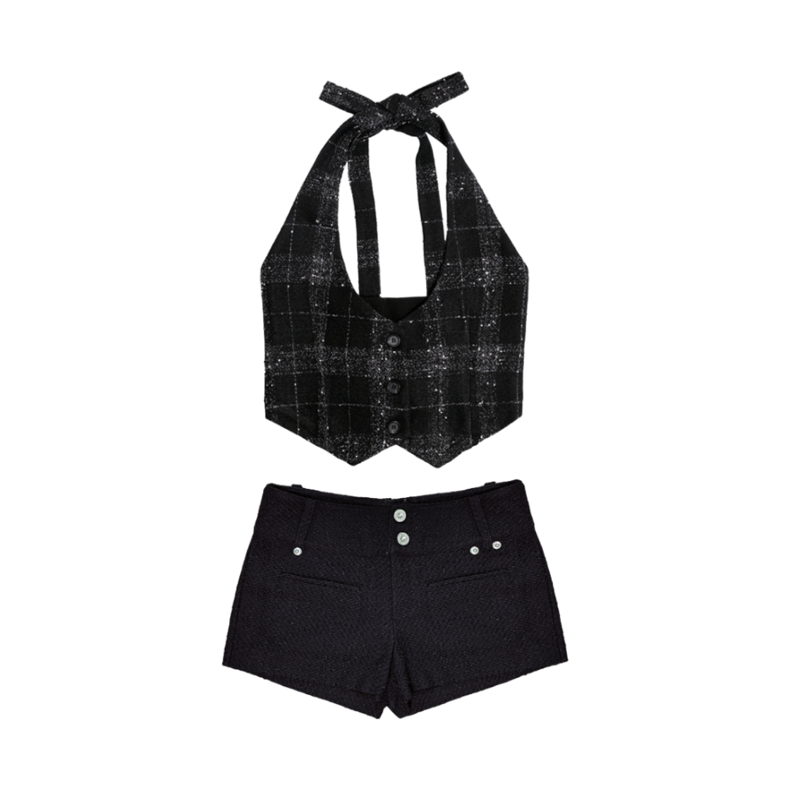 준수이 오리진 엔티티 트위드 셋업 블랙(JUNSUI ORIGIN ENT Tweed Set Black) - 3
