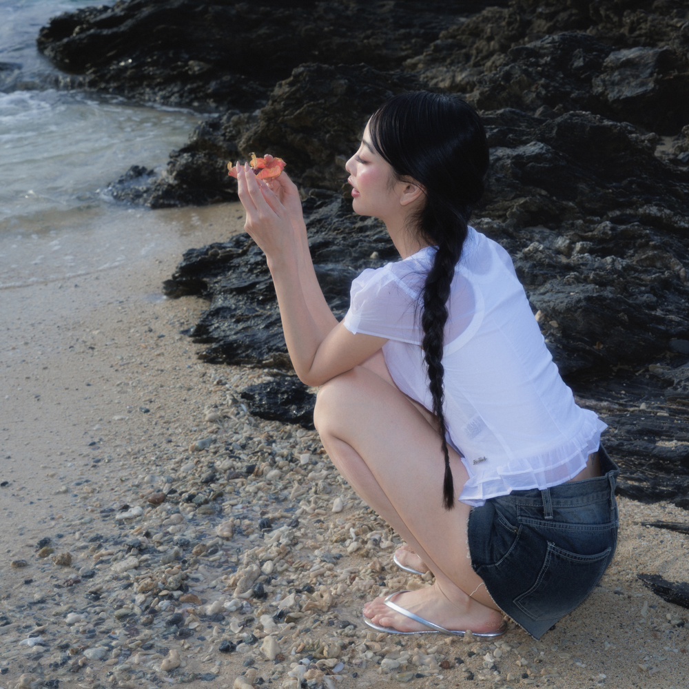 로제프란츠 시스루 플리츠 반팔 블라우스 아이보리(Rosefrantz See-through Pleat Short Sleeved Blouse [Ivory]) - 4