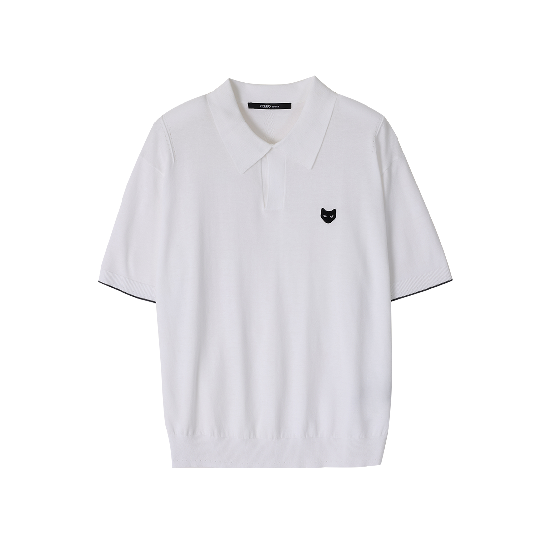 SI3KT805WH SONGZIO ZZERO Panther Collared Half Knit White