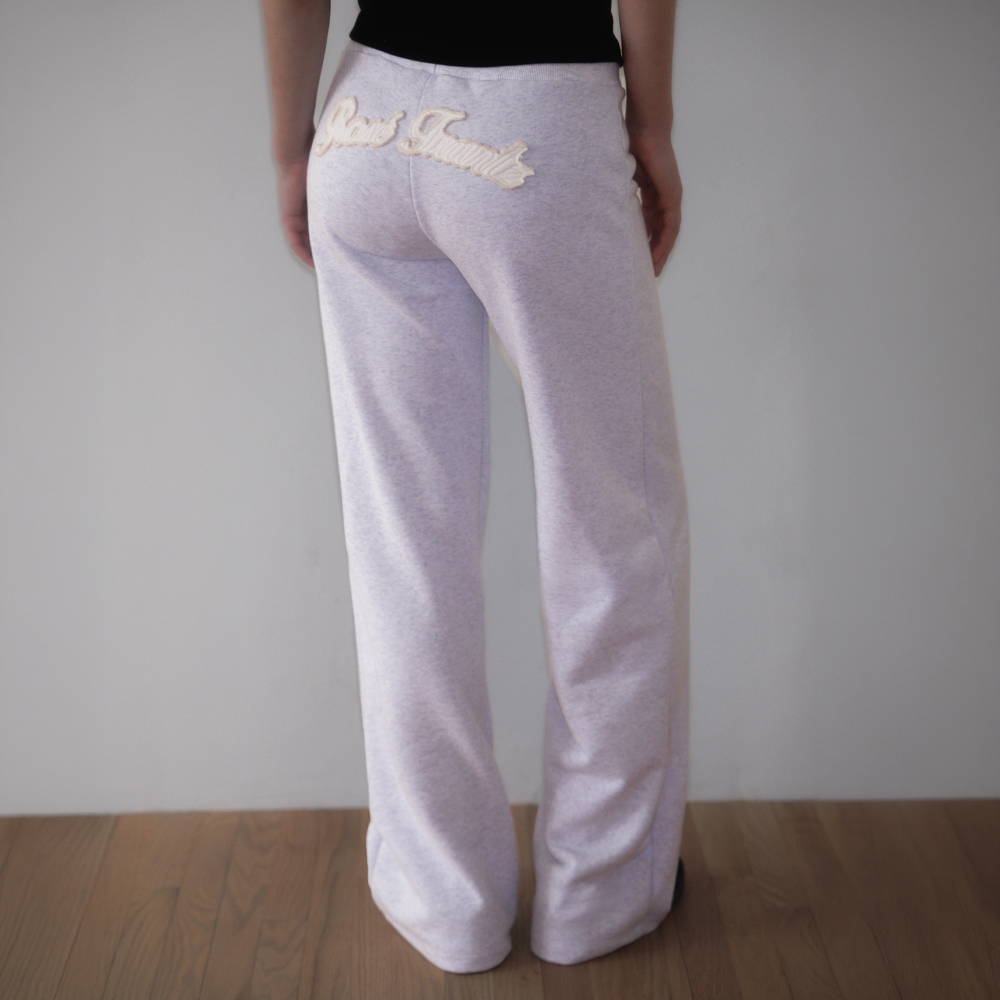 로제프란츠 패치워크 부츠컷 스웻팬츠 화이트 멜란지(Rosefrantz Patchwork Bootcut Sweatpants [White Melange]) - 5