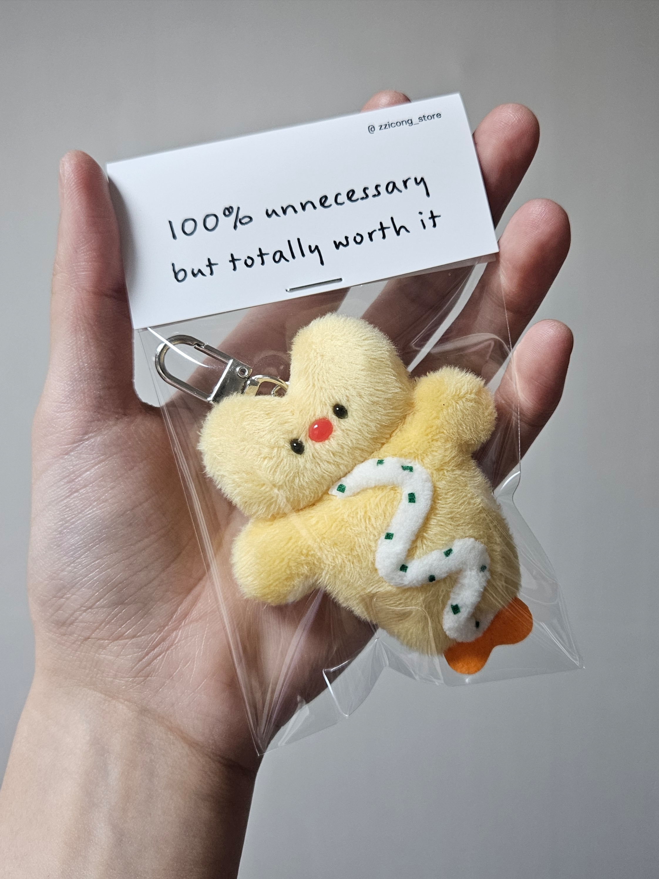 ZZICONG STORE Handmade Fried Shrimp Cat Keyring 착용 스타일