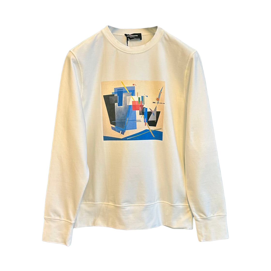 키톤 로고 프린트 블랜드 스웨트셔츠 화이트(Kiton Logo Print Blend Sweatshirt White)