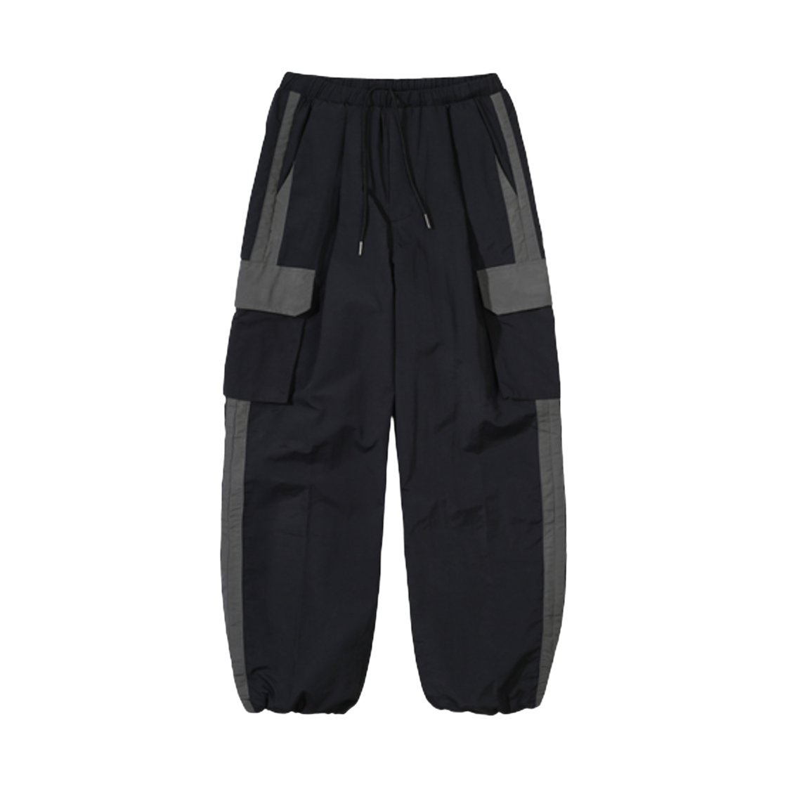 디미트리블랙 나일론 고프코어 워터프루프 와이드 카고 팬츠 차콜 그레이(Dimitri Black Nylon Gorpcore Waterproof Wide Cargo Pants Charcoal Grey) - 1