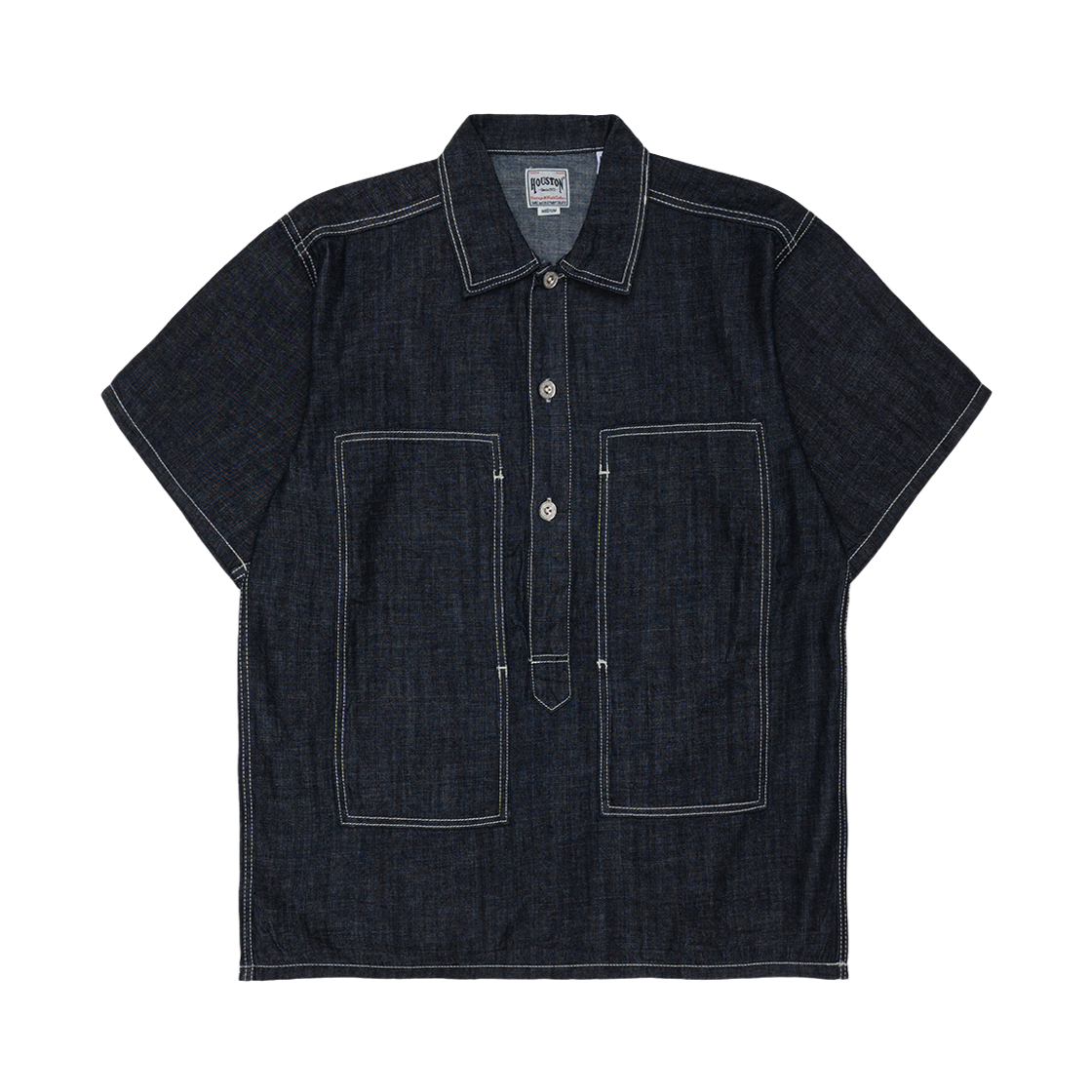 휴스턴 재팬 U.S. 코튼 데님 S/S 유에스 아미 풀오버 셔츠 인디고 원 워시 41343(Houston Japan U.S. Cotton Denim S/S U.S. ARMY Pullover Shirt Indigo One Wash 41343)