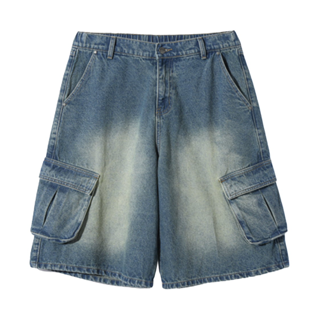 디미트리블랙 바이오 워싱 카고 버뮤다 데님 팬츠 인디고(Dimitri Black Bio Washing Cargo Bermuda Denim Pants Indigo)