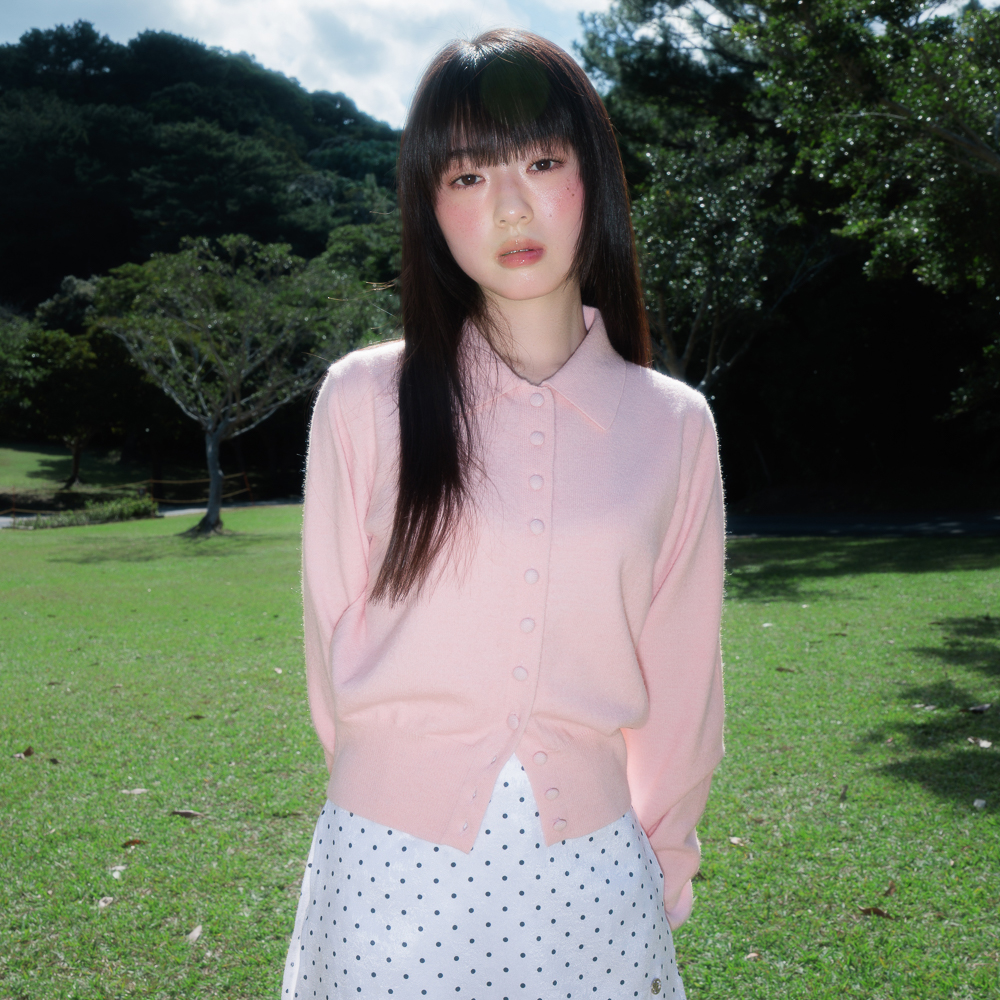 로제프란츠 패브릭 버튼 카라 가디건 핑크(Rosefrantz Fabric Button Collar Cardigan [Pink]) - 2