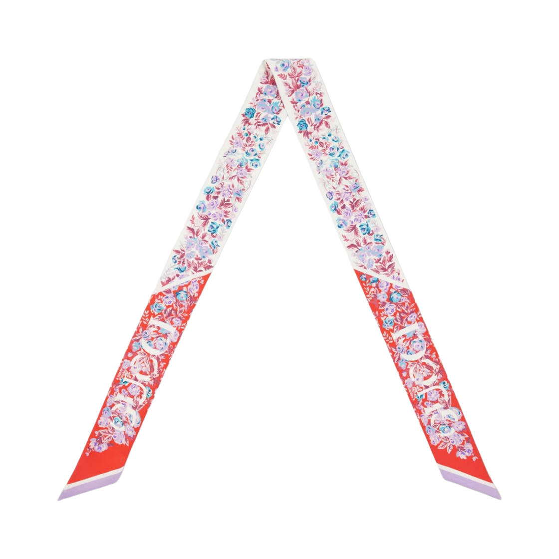 (W) 구찌 프린티드 실크 트윌 리본 오렌지 라일락((W) Gucci Printed Silk Twill Ribbon Orange Lilac) - 2