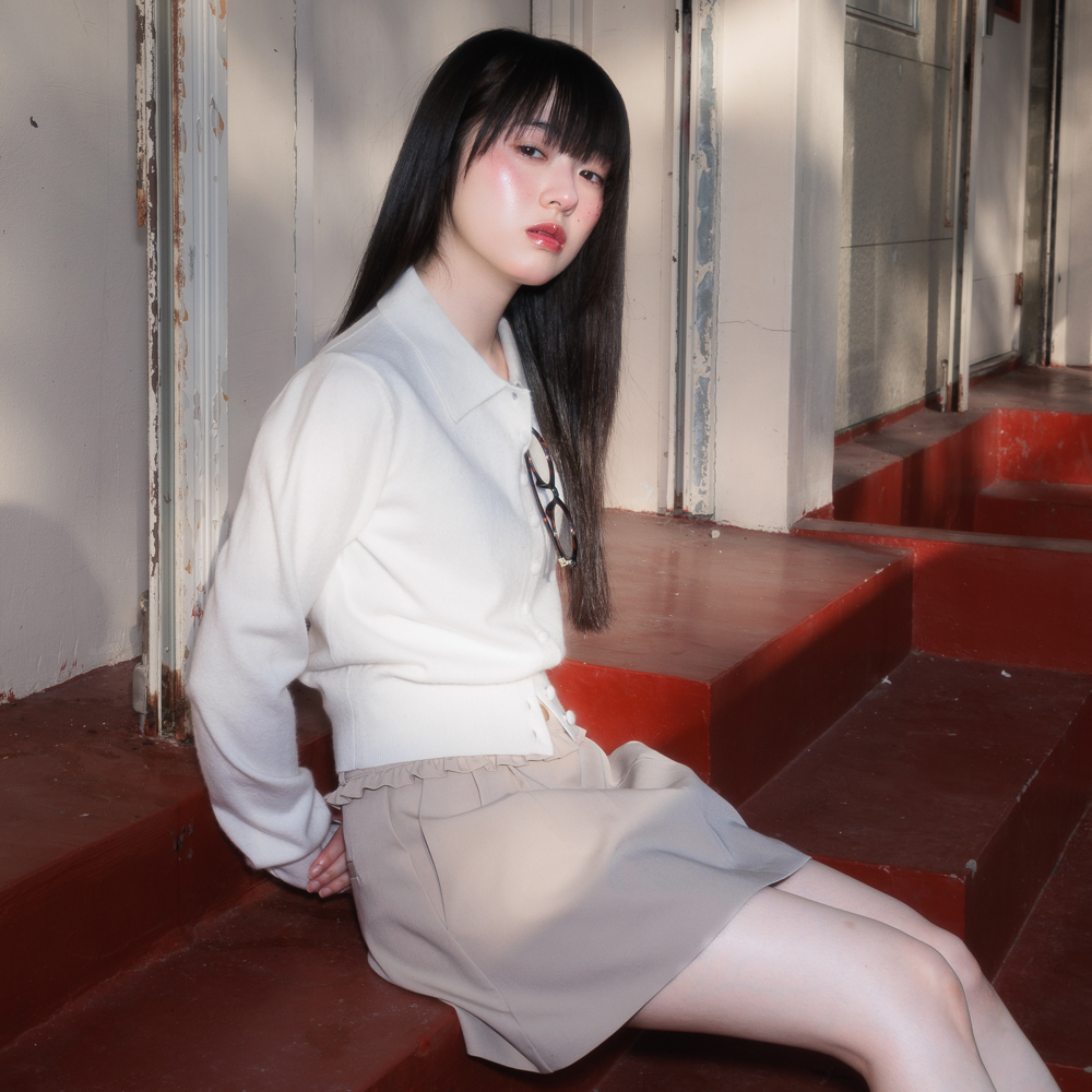 로제프란츠 패브릭 버튼 카라 가디건 아이보리(Rosefrantz Fabric Button Collar Cardigan [Ivory]) - 6