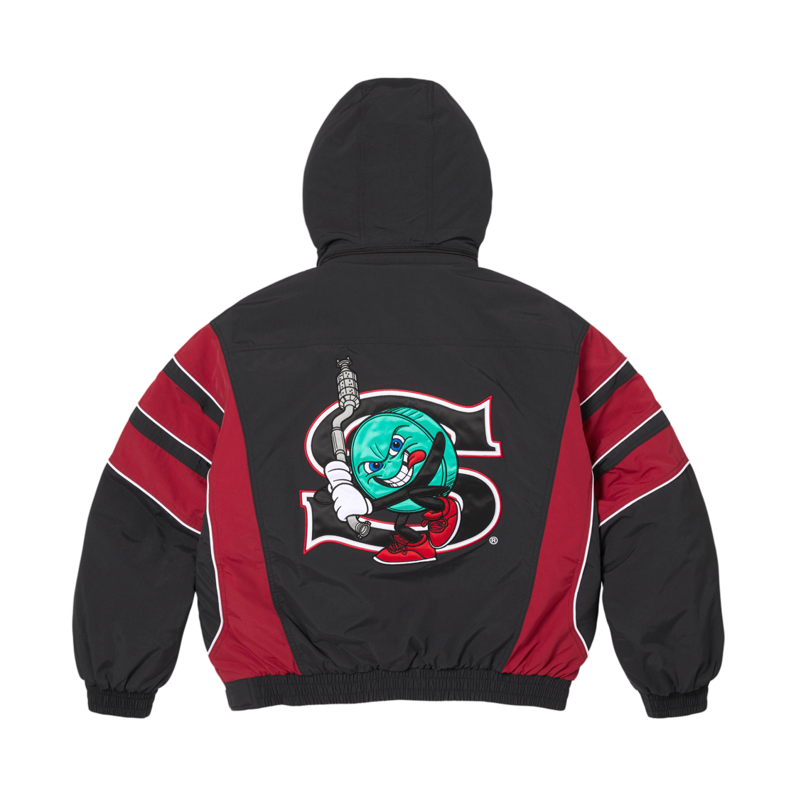 슈프림 x 세일럼 하프 집 스타디움 자켓 블랙 - 26SS(Supreme x Salem Half Zip Stadium Jacket Black - 26SS) - 2
