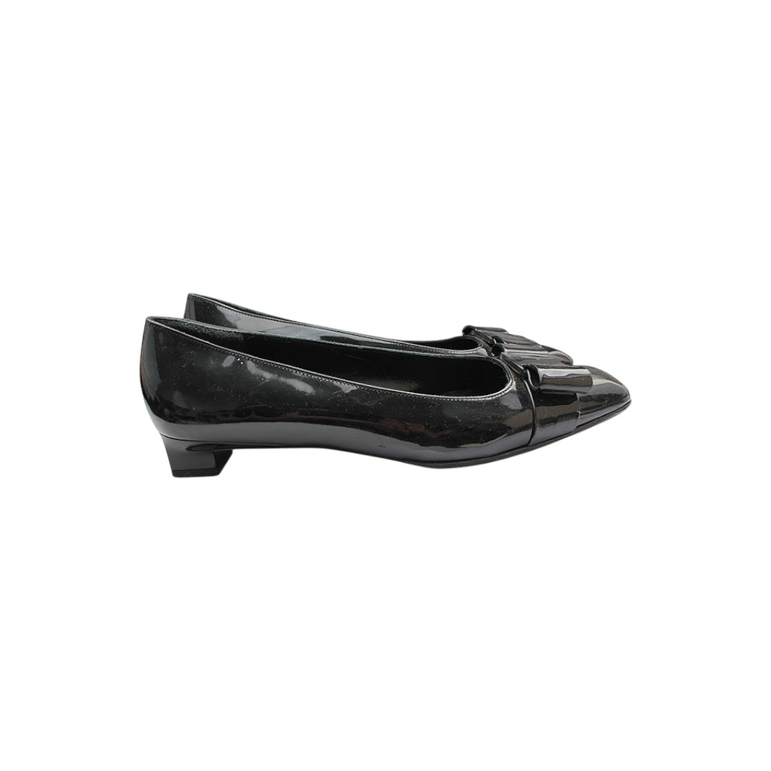 ITJDO8LHSNCT Salvatore Ferragamo Black Ribbon Patent Pumps 8C