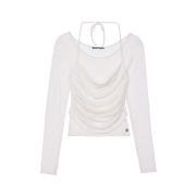 Rosefrantz Drape Layered Halter Long Sleeve [Ivory]