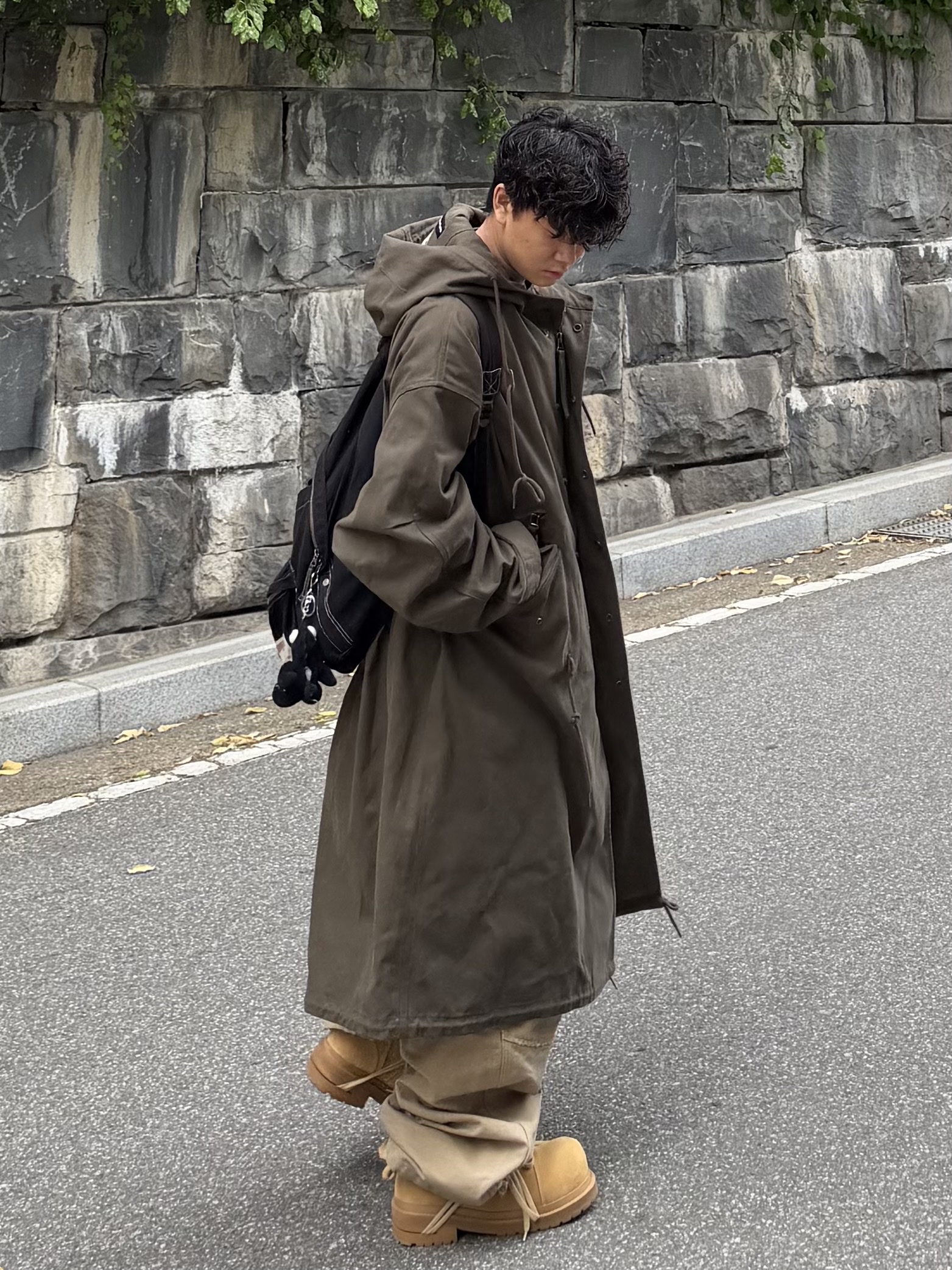MJD Canvas 3D Knee Pants Beige 착용 스타일 - 1