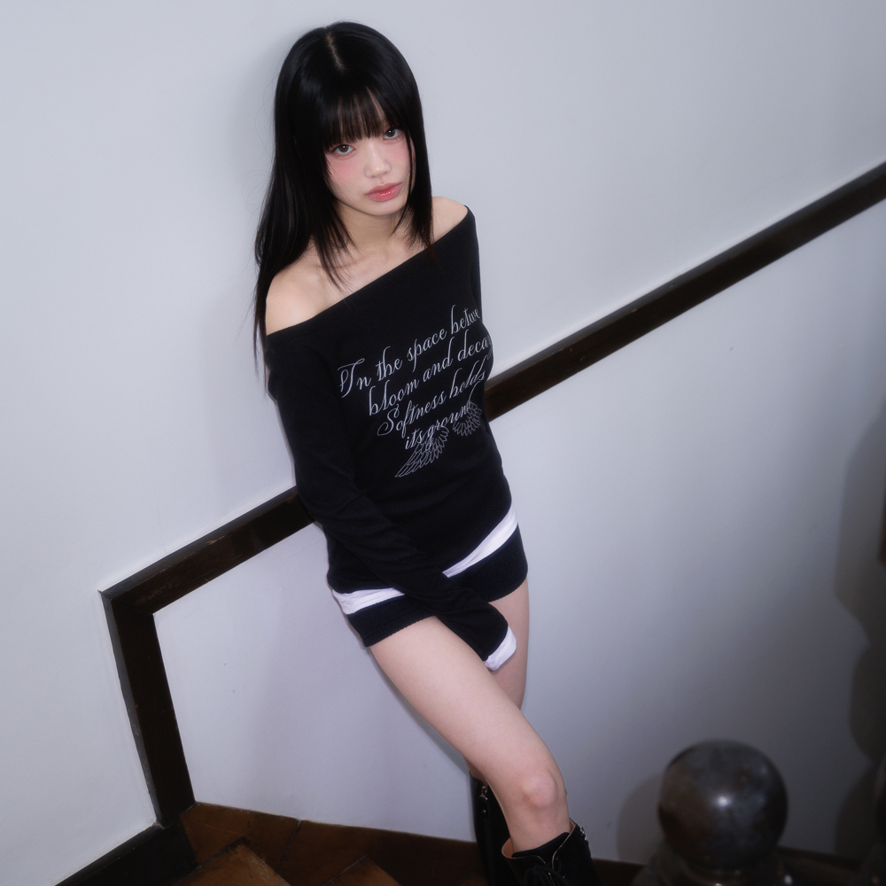 로제프란츠 레터링 엔젤 롱슬리브 블랙(Rosefrantz Lettering Angel Long Sleeve [Black]) - 3