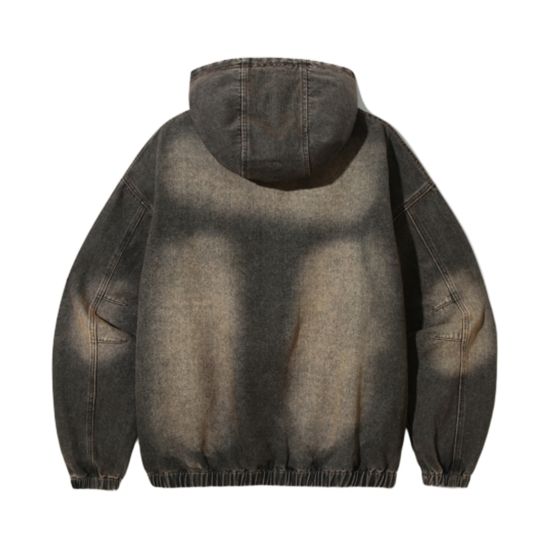디미트리블랙 VLAD 데님 아플리케 후드 스웨트셔츠 더스트 블랙(Dimitri Black VLAD Denim Applique Hooded Sweatshirt Dust Black) - 2