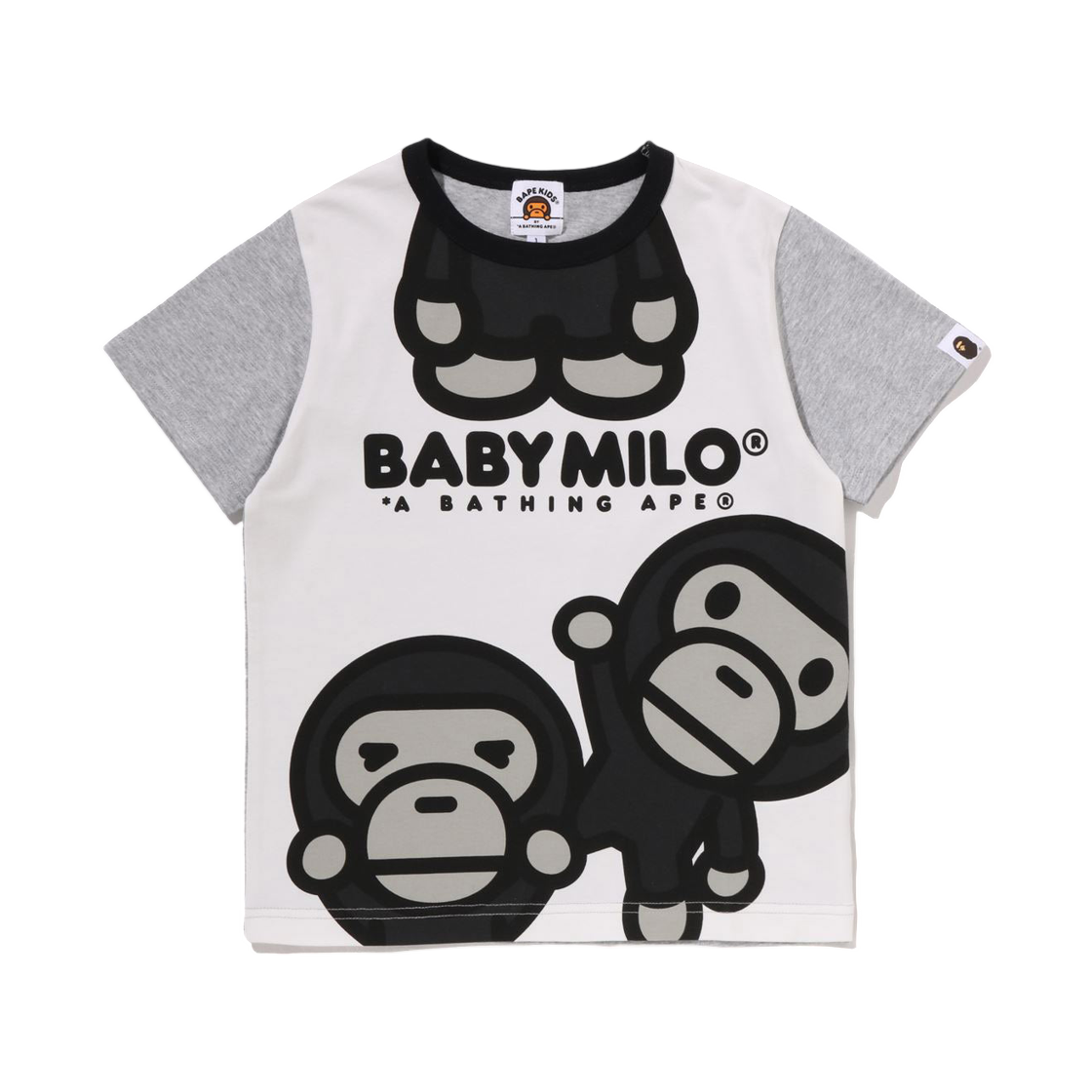 (키즈) 베이프 프리텐드 베이비 마일로 티셔츠 그레이((Kids) BAPE Pretend Baby Milo T-Shirt Gray) - 1