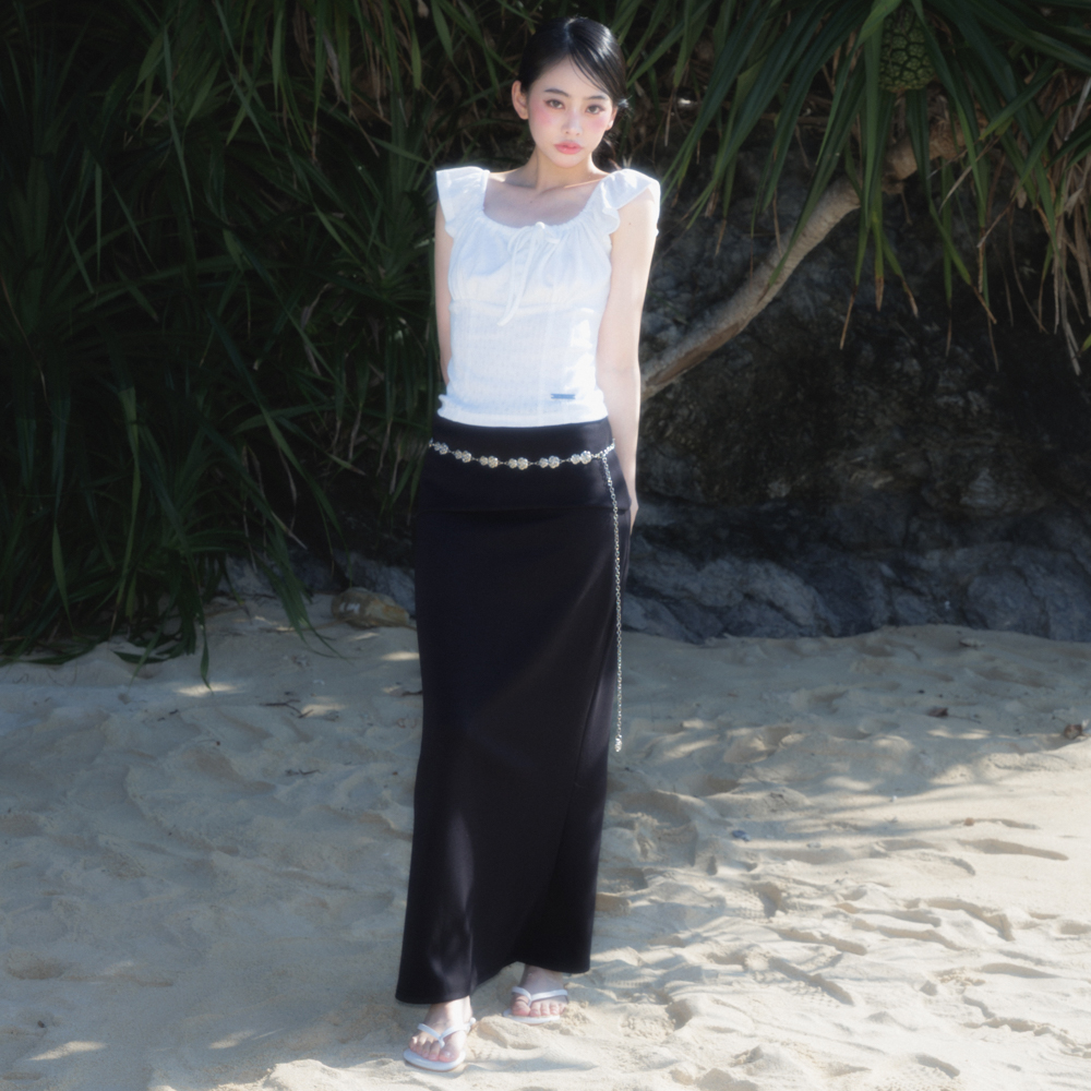 로제프란츠 폴딩 웨이스트 맥시 롱 스커트 블랙(Rosefrantz Folding Waist Maxi Long Skirt [Black]) - 2
