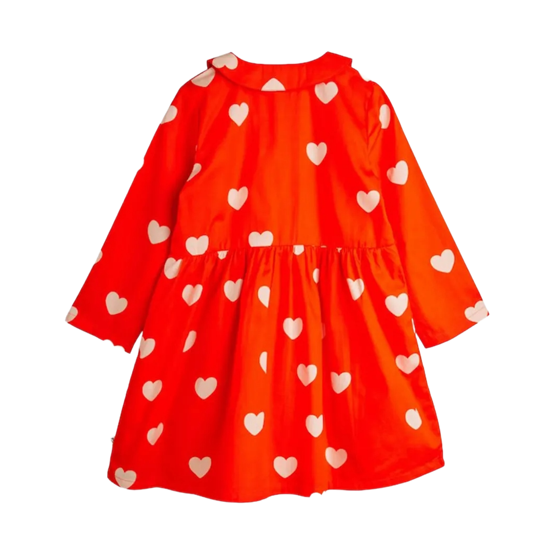 (키즈) 미니 로디니 하트 우븐 롱슬리브 드레스 레드((Kids) Mini Rodini Hearts Woven Long Sleeve Dress Red) - 2