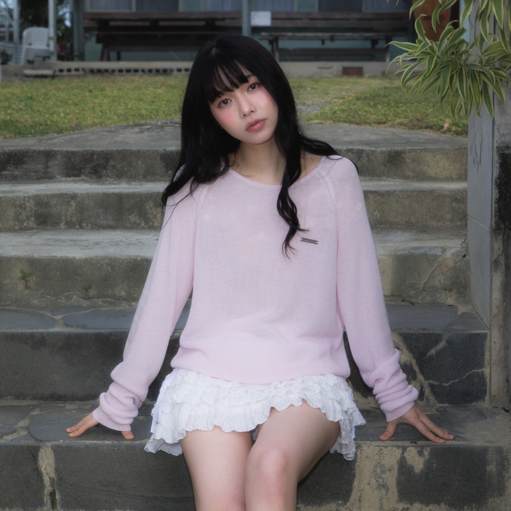 로제프란츠 보트넥 시스루 베이직 니트 핑크(Rosefrantz Boatneck Sheer Basic Knit [Pink]) - 3