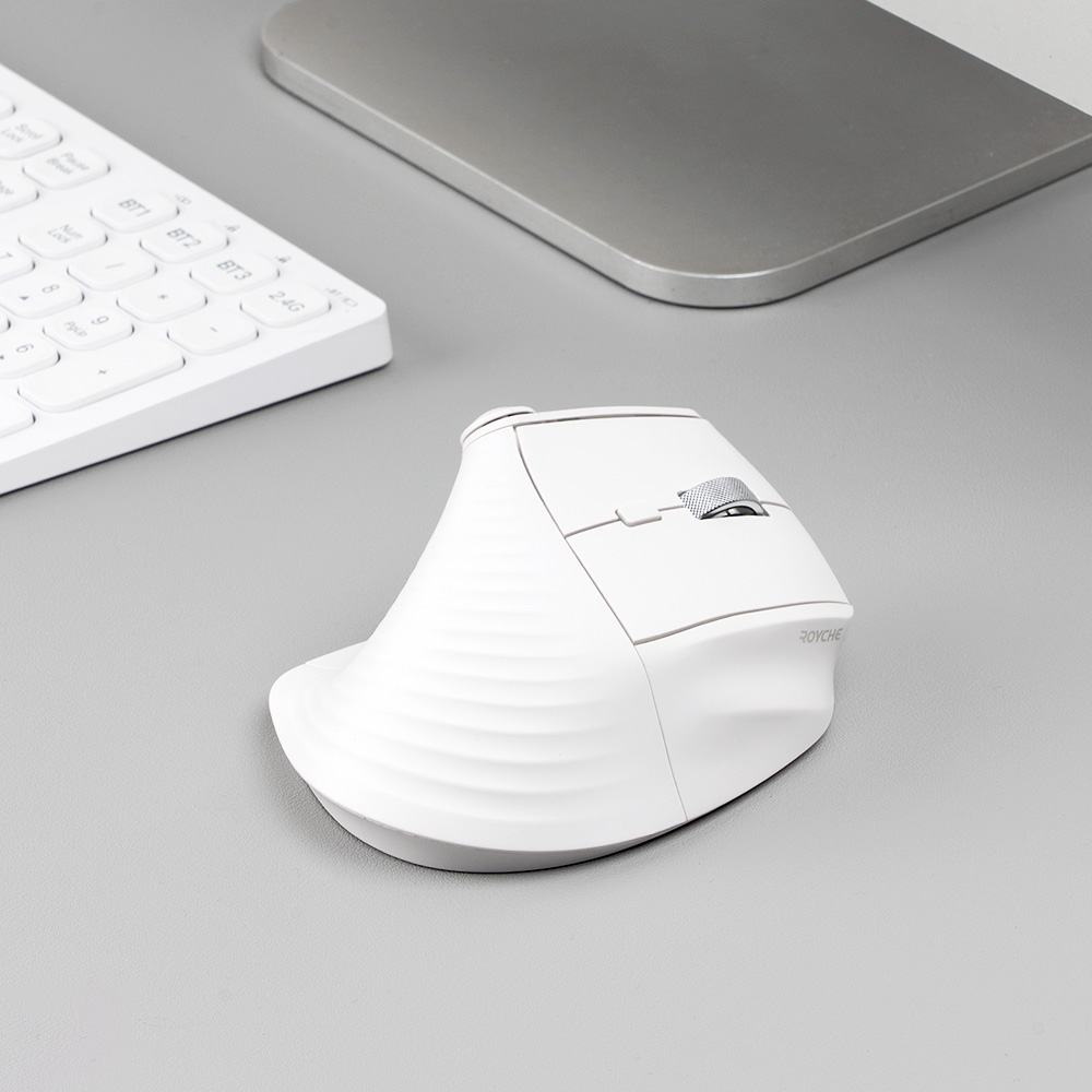 로이체 프리미엄 스마트 다이얼 인체공학 저소음 블루투스 충전식 버티컬 무선 마우스(Royche Ergonomic Vertical Wireless Mouse with Smart Dial, Silent Click, Bluetooth & Rechargeable - Premium Edition) - 4