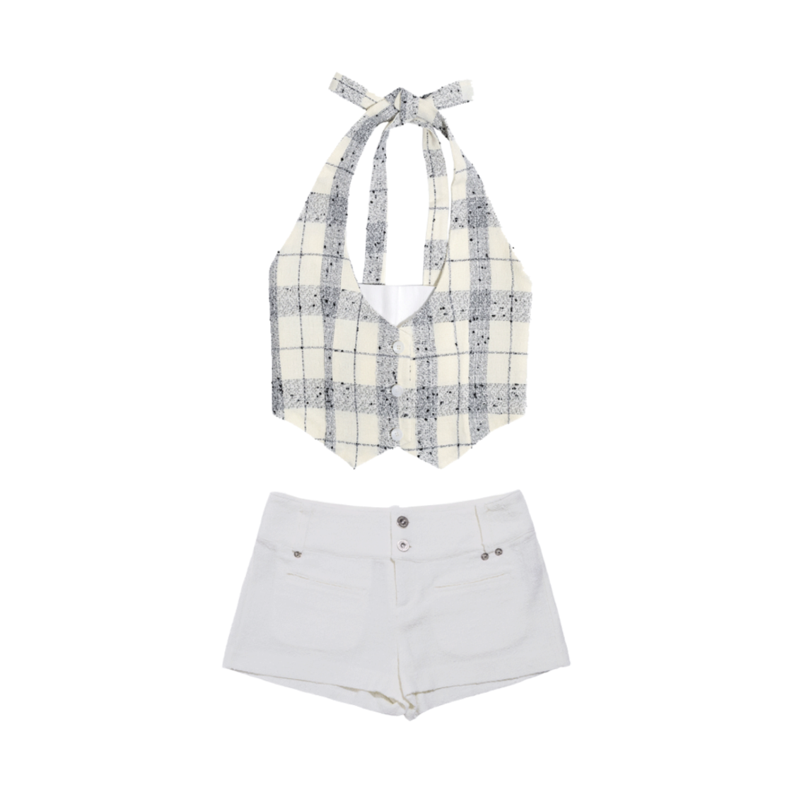 준수이 오리진 엔티티 트위드 셋업 아이보리(JUNSUI ORIGIN ENT Tweed Set Ivory) - 3