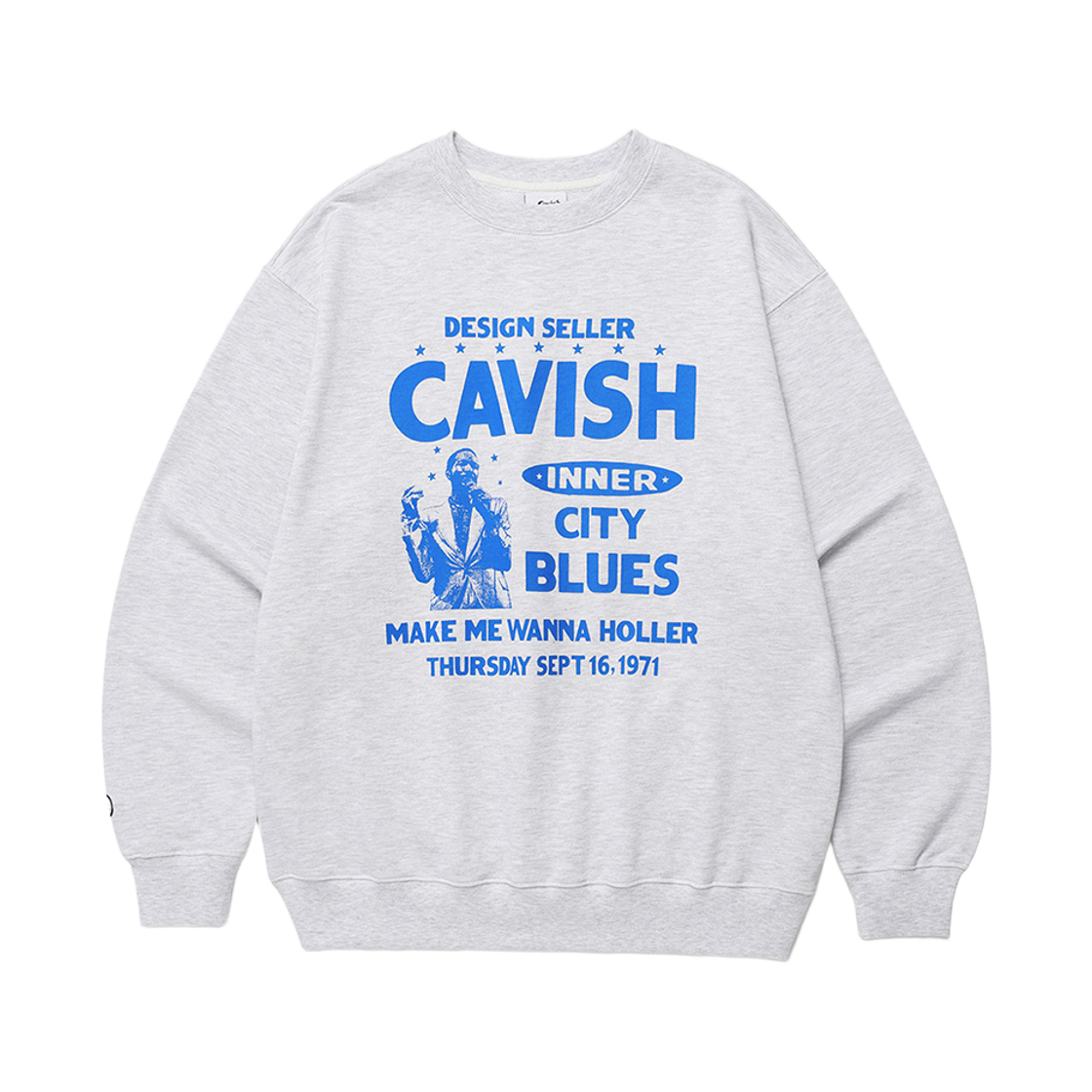 CV2ESUM441ALG CAVISH City Blues Sweatshirt Light Grey