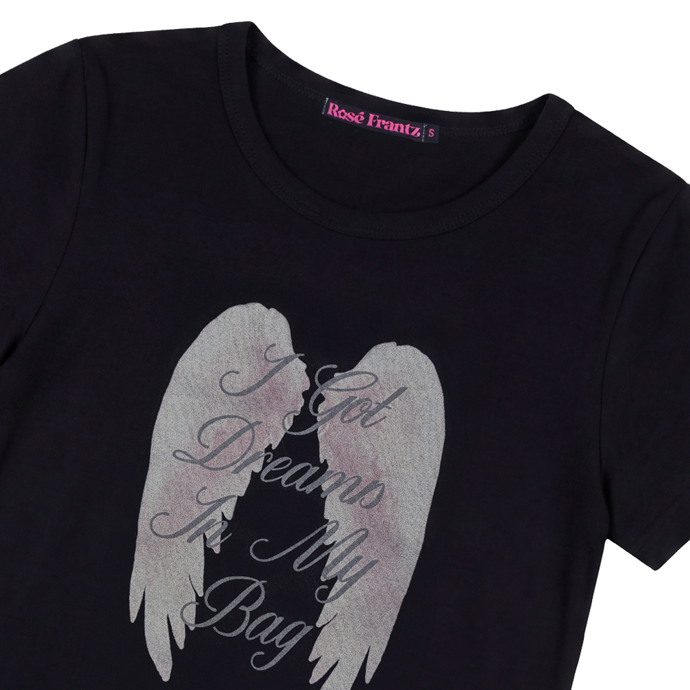 로제프란츠 엔젤 윙 레터링 티셔츠 블랙(Rosefrantz Angel Wing Lettering T-shirt [Black]) - 2