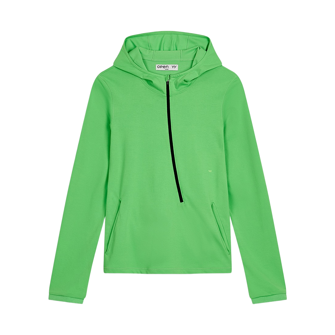 오픈 Yy 커브드 저지 후드 라임 그린(Open Yy Curved Jersey Hoodie Lime Green)
