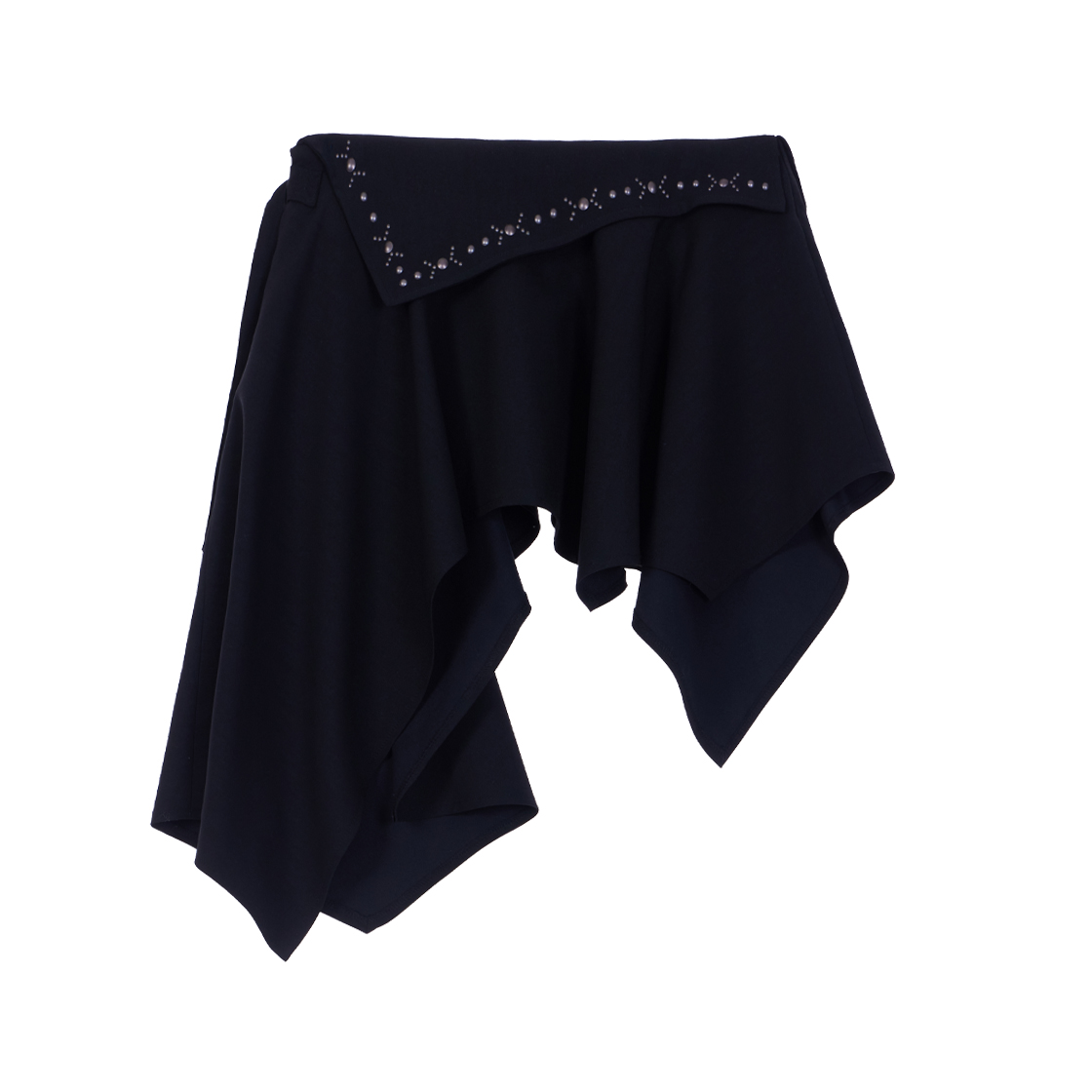 로제프란츠 스터드 언밸런스 플레어 스커트 블랙(Rosefrantz Stud unbalance Flare Skirt [Black]) - 4
