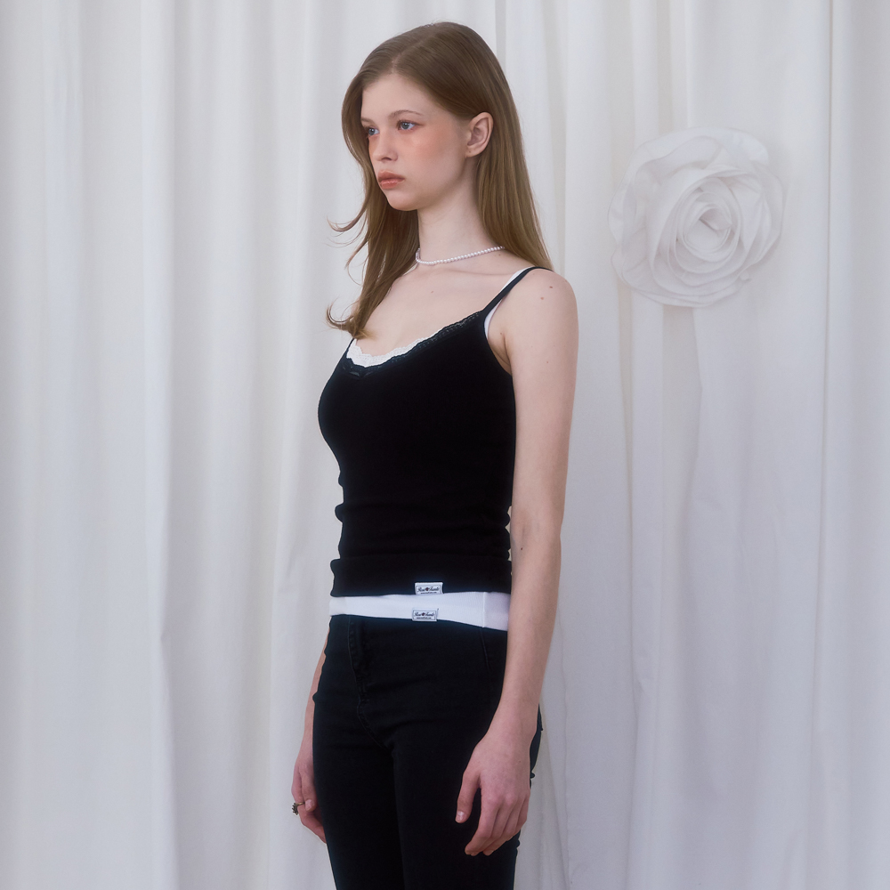 로제프란츠 레이스 슬림 슬리브리스 블랙(Rosefrantz Lace Slim Sleeveless [Black]) - 2