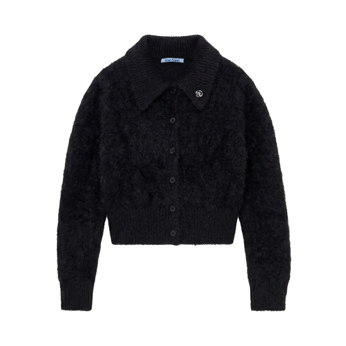 로제프란츠 헤어리 카라 니트 가디건 블랙(Rosefrantz Hairy Collar Knit Cardigan [Black])