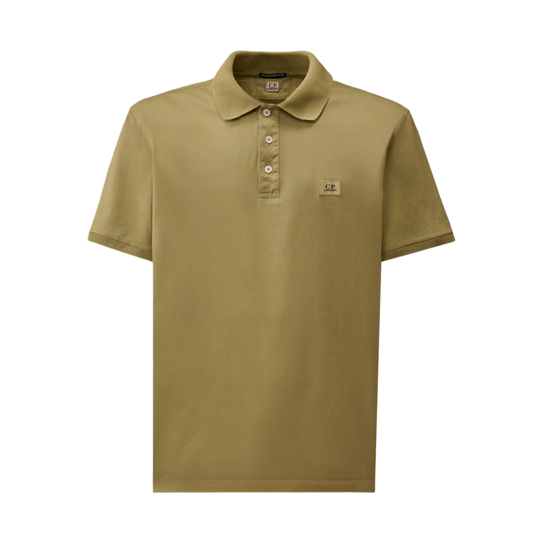 20CMPL115A006374G610 C.P. Company 70/2 Mercerized Jersey Gasato Short Sleeve Polo Moss Grey Green - 26SS