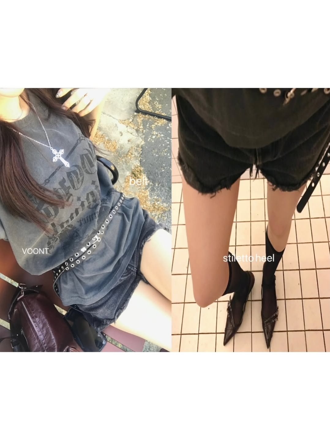 VOONT Horse Graphic Roll-Up T-Shirt (CHARCOAL) 착용 스타일 - 8