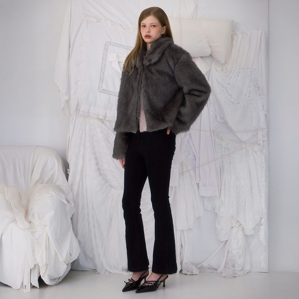 로제프란츠 크롭 믹스 퍼 자켓 브라운(Rosefrantz Crop Mix Fur Jacket [Brown]) - 4