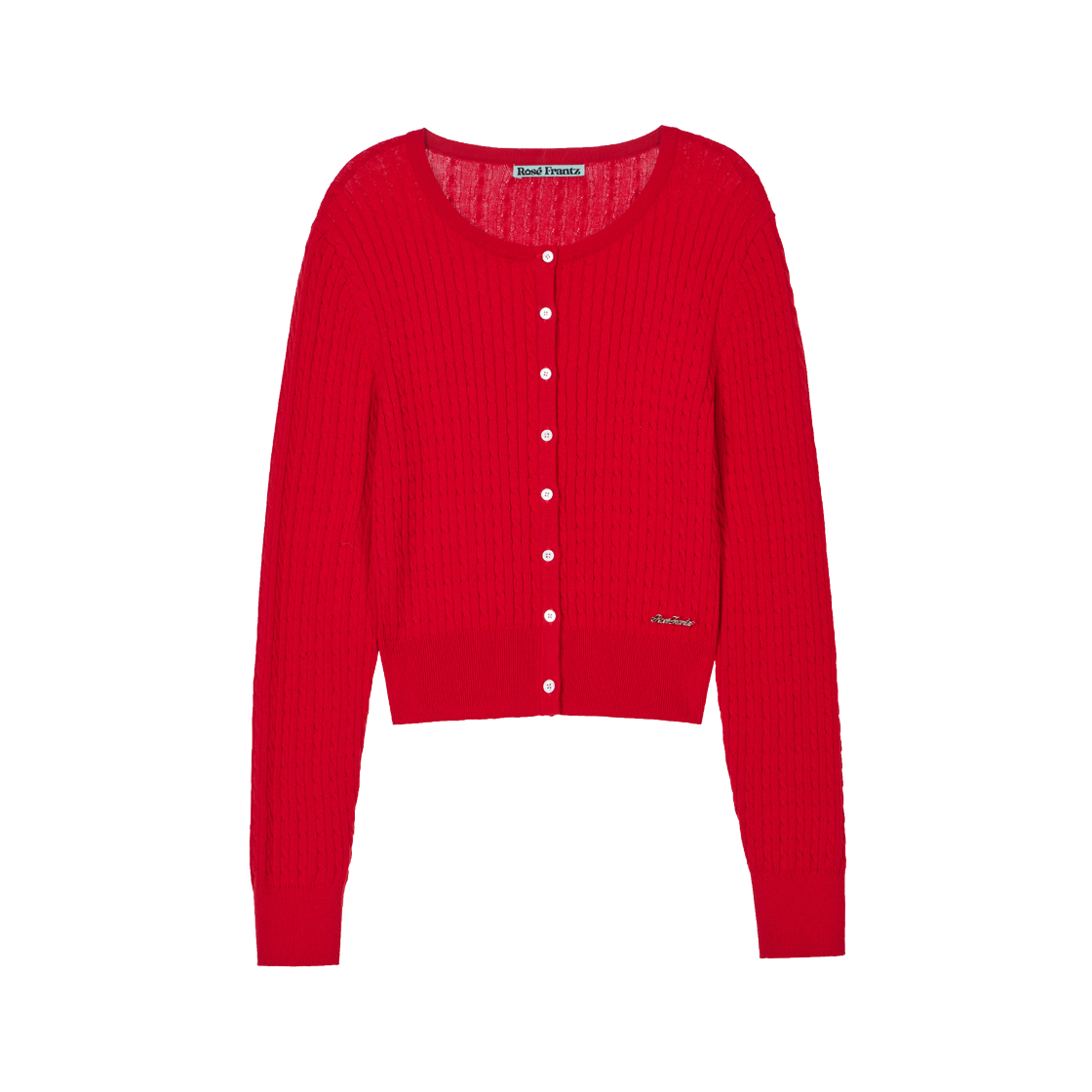 RS26CCD101RRD Rosefrantz Cable Knit Basic Cardigan [Rose Red]