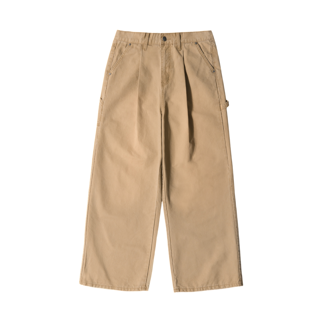 DBDDPL02BE Dimitri Black Wide Carpenter Cotton Pants Begie