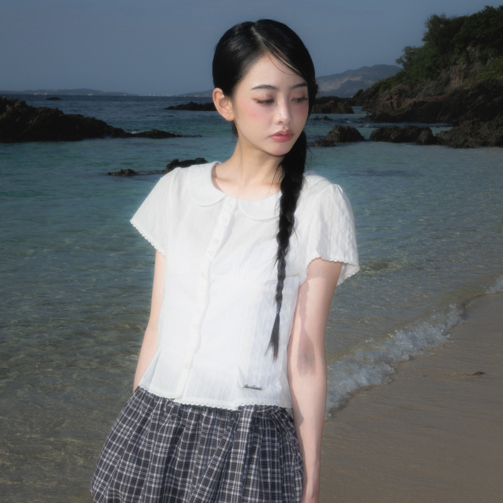 로제프란츠 라운드 카라 반팔 블라우스 아이보리(Rosefrantz Round Collar Short Sleeve Blouse [Ivory]) - 5