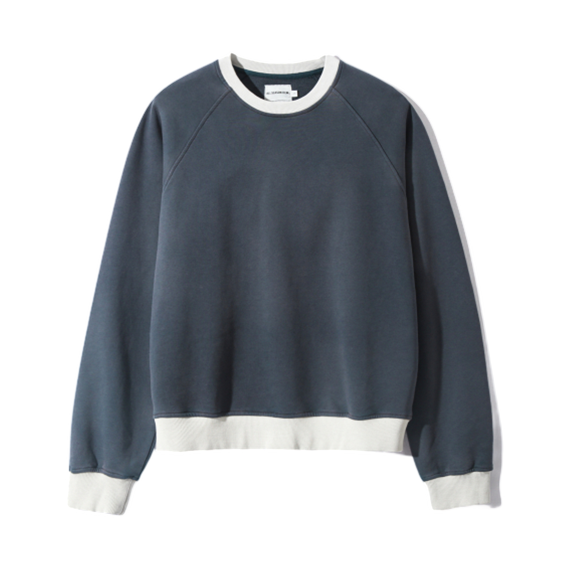 디미트리블랙 ASI 피그먼트 컬러 믹스드 페이드 링거 스웨트셔츠 네이비(Dimitri Black ASI Pigment Color Mixed Fade Ringer Sweatshirt Navy)