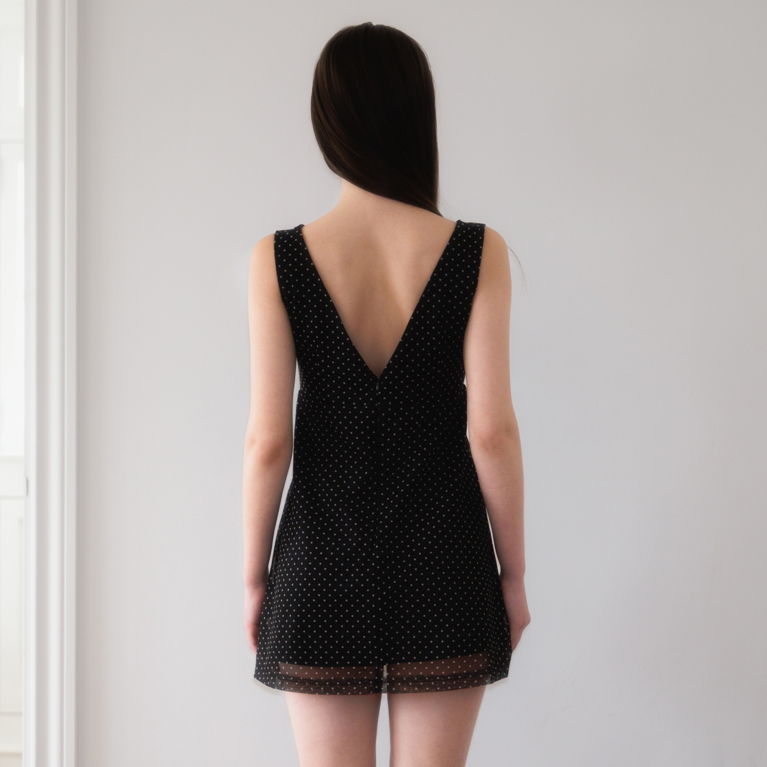 로제프란츠 로즈 도트 쉬폰 미니 원피스 블랙(Rosefrantz Rose Dot Chiffon Mini Dress [Black]) - 6