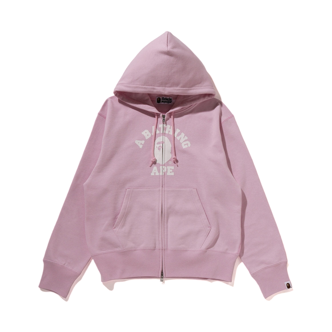 (W) 베이프 컬리지 집 후드 핑크((W) BAPE College Zip Hoodie Pink) - 1