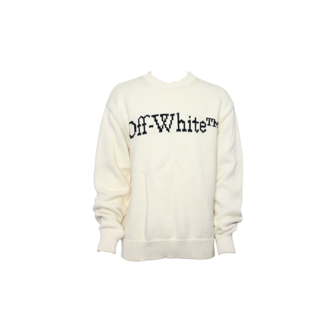 ITRBARFA7TKL Off-White OMHE167C99 White Cotton Black Logo Men Knit