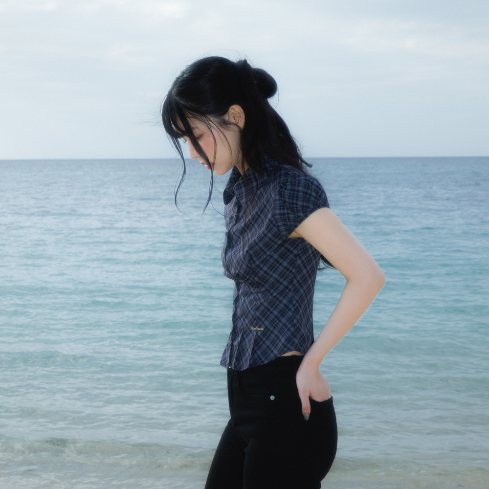 로제프란츠 체크 퍼프 반팔 블라우스 블랙(Rosefrantz Check Puff Short Sleeve Blouse [Black]) - 6
