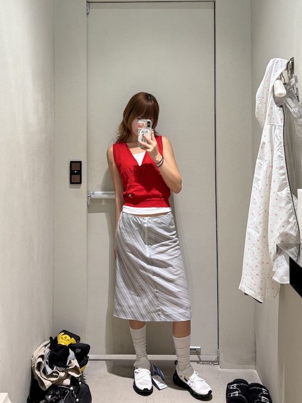 Perverze Women Vintage Fabric Petticoat Gray - 26SS 착용 스타일 - 1